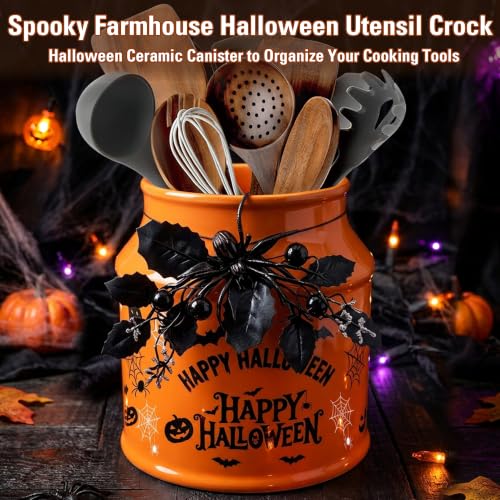 Halloween Kitchen Decor, Halloween Ceramics Utensil Holder - view 4