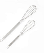 4 Pack Mini Wire Kitchen Whisks Small Egg Whisk Gravy Sauce Mini Whisk Silver-Each of 2PCS 5 Inches and 7 Inches
