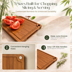 3-Piece Bamboo Cutting Boards - Large Wood Cutting Boards for Kitchen - view 3