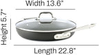 All-Clad HA1 Hard Anodized Nonstick Fry Pan 12 Inch Induction Oven Broiler Safe 500F, Lid Safe 350F Pots and Pans, Cookware Black