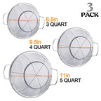 3 Pack 18/8 Stainless Steel Colander Sieves(5-Quart, 4-Quart and 3-Quart), Mesh Strainer Net Baskets with Handles & Resting Base for Strain, Drain, Rinse or Steam - view 4