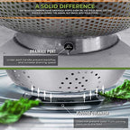 Stainless Steel Micro-Perforated 5-Quart Colander - Professional Strainer with Heavy Duty Handles and Self-draining Solid Ring Base - Dishwasher Safe - view 6