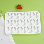 TUKE 15-Cavity Rabbit Candy Silicone Molds Chocolate Truffles Mold,Whiskey Ice Cube Tray,Grid Fondant Mould,Hard Candy Mold Pralines Gummy Jelly Mold (Rabbit H)