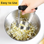 Serrated Food Chopper Manual Hand, 3" Stainless Steel Hand Chopper - view 2