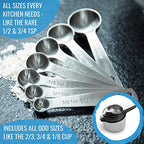 Measuring Cups and Spoons Set, 16-Piece Stainless Steel, Leveler & Chart - view 3