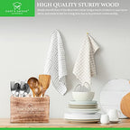 Wooden Utensil Holder For Countertop - Durable Cooking Utensils Holder - large Rustic Countertop Kitchen Décor - Spatula Utensils And Spoons Organizer With Divider - view 5