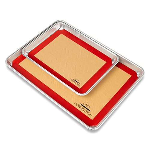 Silicone Baking Mat - Set of 3 Non-Stick Professional Food Safe Tray Pan Liners - 2 Half Sheet (11-5/8" x 16-1/2") 1 Quarter Sheet (8-1/2" x 11-1/2") - view 4