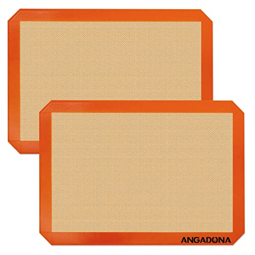 Silicone Baking Mat Sheets Set, Easy Clean &Non-Stick Food Grade Reusable Baking Mat, 2 Half Sheet Baking Mats Silicone for Oven, Macarons, Cookies and Pastry