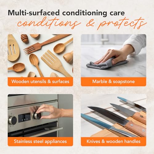Cutting Board Oil - Food Grade Mineral Oil for Wood Cutting Board - Scented with Orange and Lemon Essential Oils - Butcher Block Conditioner - Restores All Wood - Made in USA, 1 Gallon - view 4