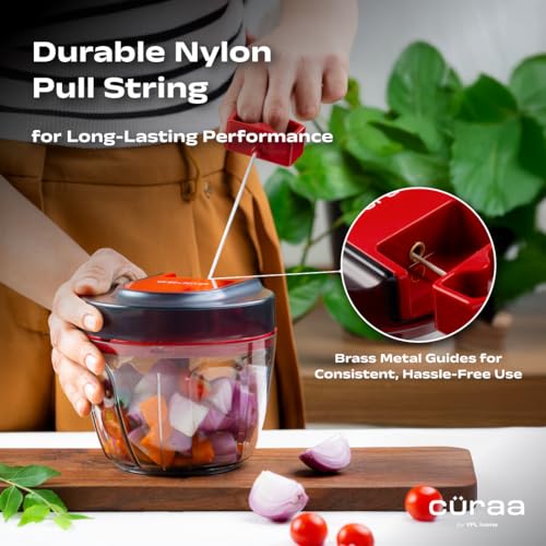 By YFL home ChopLab Lite Manual Chopper | 650ml Portable Vegetable Chopper | Mini Chopper for Kitchen with Stainless Steel Blades for Chopping Onion, Ginger, Garlic, Vegetables, Herbs - view 5