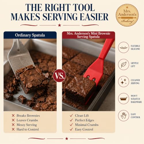 Mrs. Anderson’s Baking Mini Brownie Serving Spatula, 8-Inches x 1.5-Inches, Heat-Resistant Flexible Nonstick Silicone, Red - view 7