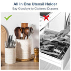 Ceramic Utensil Holder Set of 2, 7.2'' & 5.4'' Kitchen Crocks - view 3