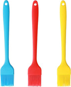 Silicone Basting Pastry Brush, Limso 3 PCS Heat Resistant Food Brush, Food Brush Suitable for BBQ Grill and Baking, Dishwasher Safe (3 Colors)