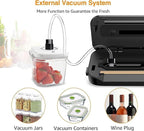 MegaWise Vacuum Sealer Machine – 2023 New Version, 80kPa Suction Power, One-Touch Automatic Operation, Compact Design with Built-in Cutter, Includes Vacuum Bags, Ideal for Food Storage (Silver)