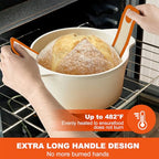 Silicone Bread Sling for Dutch Oven Liner, Non Stick 2 PCS, Easy Clean Reusable Silicone Baking Mat with Long Handles, Easy to Transfer Sourdough Bread, Orange - view 6