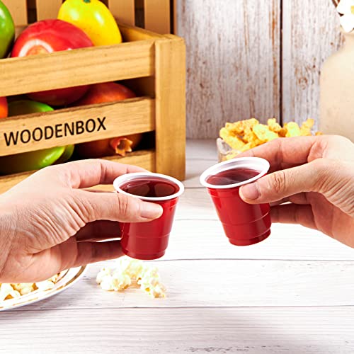 300 PACK 2 oz Red Plastic Shot Glasses, 2 oz Disposable Shot Cups - view 4