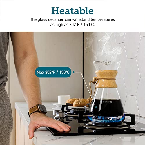 Electric Gooseneck Kettle Smart Bluetooth with Variable Temperature Control, Black & Pour Over Coffee Maker with Double-layer Stainless Steel Filter, 34 Ounce - view 7