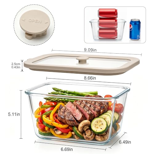 2 Pack 82oz Large Glass Food Storage Containers with Lids - view 2
