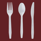 Party Bargains White Plastic Cutlery 360 pcs: 180 Forks, 120 Spoons, 60 Knives. Argyle Design, Heavy Duty & Solid Disposable Silverware Utensils Combo Pack Set for Weddings, Buffets, Luncheons