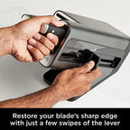 Foodi StaySharp Knife Block with Integrated Sharpener, 6-Piece Set [K32006UK] Stainless Steel, Scissors, Silver/Black - view 5