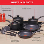 Tefal Induction G155S844 Non-Stick Cookware Set 8 Pieces-Black, saucepans, Aluminium - view 2
