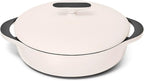 Caraway Enameled Cast Iron Braiser - 3.5 qt Braiser Pan - 3 Layer Enamel Coating - No Seasoning Required - Compatible With All Stovetops - Oven Safe - Free From Forever Chemicals - Cream