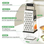 Cheese Grater with Container Stainless Steel Black - view 2