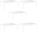 Kitchen Cabinet Shelf Organizer Set of 5, Large (15.7 x 9.4 inch) Metal Wire Pantry Storage Shelves, Dish Plate Racks for Cabinets, Freezer, Counter, Cupboard Organizers and Storage, White