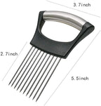 2025 Upgraded Onion Slicer, Onion Holder Chopper for Slicing, Chopper Slicer Assistant Tool, Cutter for Slicing of Meat, Potato, Tomato Kitchen Gadgets (2, Black)