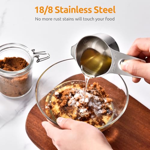 Measuring Cups and Spoons, 18/8 Stainless Steel Measure Set of 12 - view 3