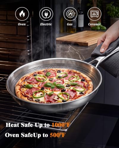 Titanium Cookware Set, 8-Piece Pots and Pans Set, Non-Stick Hammered Pro Titanium Pan with Lid, PFAS/PFOA/PTFE-Free, Dishwasher & Oven Safe, Compatible with Gas Stoves and Induction Cooktops - view 5