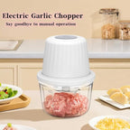 450ML Electric Garlic Chopper, Mini Portable Veggie Choppers, Garlic Grinder Masher Onion Chopper, Blender to Vegetable, Wireless Food Processor for Ginger, Chili, Fruit, Meat, etc