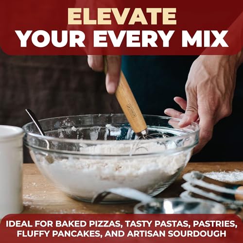 Premium Danish Dough Whisk - Dutch Whisk with Stainless Steel Ring - Danish Whisk for Bread, Pastry or Pizza Dough, 13-inch 1-PACK - view 2