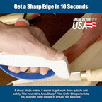 Knife & Tool Sharpener, Restores, Hones & Sharpens Straight & Serrated Knives, Hand-Held Tungsten Carbide Sharpening Tool, White & Blue, 1 Pack - view 5