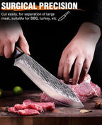 3PCS Hand Forged Butcher Knife Set - Gold-Stamped Gift Box - view 3
