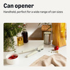 Manual Can Opener with Stainless Steel Construction, Soft Grip Handle, Linen Gray - view 2