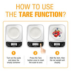 Digital Kitchen Scale Food Scale with High Precision to 0.04oz and 11 lbs Capacity, Digital Multifunction Measuring Scale, EKS-202 - view 3