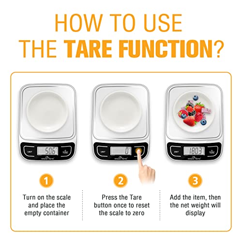 Digital Kitchen Scale Food Scale with High Precision to 0.04oz and 11 lbs Capacity, Digital Multifunction Measuring Scale, EKS-202 - view 3