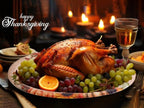 WDF 50Pack Thanksgiving Paper Plates - 10" x 12" Oval Paper Plates Dinner Size Large Disposable Platter Heavy Duty For Happy Thanksgiving Serving Tray Autumn Fall Harvest Party Supply