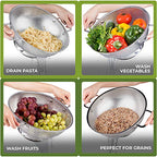 Stainless Steel Micro-Perforated 5-Quart Colander - Professional Strainer with Heavy Duty Handles and Self-draining Solid Ring Base - Dishwasher Safe - view 2