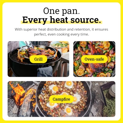Pre-Seasoned Cast Iron Skillet with Dual Loop Handles, 17 Inches - view 4