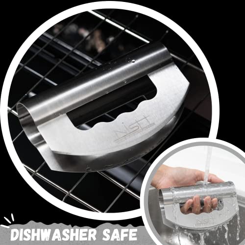 Nish Salad Choppers Mezzaluna Choppers with Protective Cover Mincing Knives Vegetable Knife Mezzaluna Mincer Double Blade Stainless Steel for Home Kitchen & Restaurant - view 6