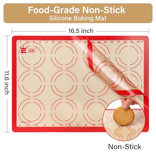 2 Pack Silicone Baking Mats, 11.6" x 16.5" Each, 0.7mm Thick, Food Grade Non-Stick Reusable Baking Mats & Baking Sheet Liners for Cookies, Macarons, Bread, Pizza & Pastry - view 2