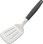 Slotted Spatula Stainless Steel, Large Metal Turner Spatula for Cast Iron Skillet and Flat Top Grills, Full Tang Silicone Handle, Heavy Duty Smash Burger & Egg Flipper, 4.6 x 3.7 In