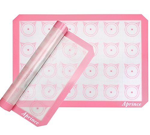 2 Pack of Silicone Baking Mats Silicone Pastry Mat,Non-stick Baking Mat Pink 16.5x11.8x0.09 inch Silicone Mat Silicon Baking Mat Set Baking Mats Silicon Mats for Baking mats non stick silicone