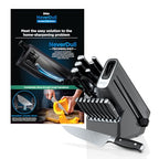 17Pc Knife Block Set, Built-in Sharpener, Black, K32017