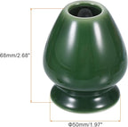 HARFINGTON Ceramic Chasen Stand 68mm Matcha Whisk Holder Teas Set Whisks Stand Traditional Matcha Tea Chasen Holder Tea Set Accessories for Tea Tasting, Green