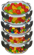 Glass Food Storage Containers Bowls with Airtight Snap Locking Lids for Meal Prep Leftovers Baking Lunch Boxes Dish (Black, 22oz Round 4 Pack)