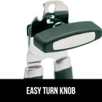 GORILLA GRIP Heavy Duty Stainless Steel Smooth Edge Manual Can Opener and Bottle Openers, Soft Comfortable Handle, Oversized Handheld Turn Knob, US Designed Multifunctional Kitchen Tool, Hunter Green