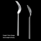 Alata Potter 65-Piece Forged Silverware Set, Service for 12 – Premium Stainless Steel Flatware Set, Modern Design with Satin Finish, Ideal for Home, Kitchen, Party, Camping